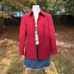 90s vintage Petite Sophisticate red wool coat 🍒